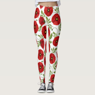 Leggings Flores veraniegas alegres con adormidera