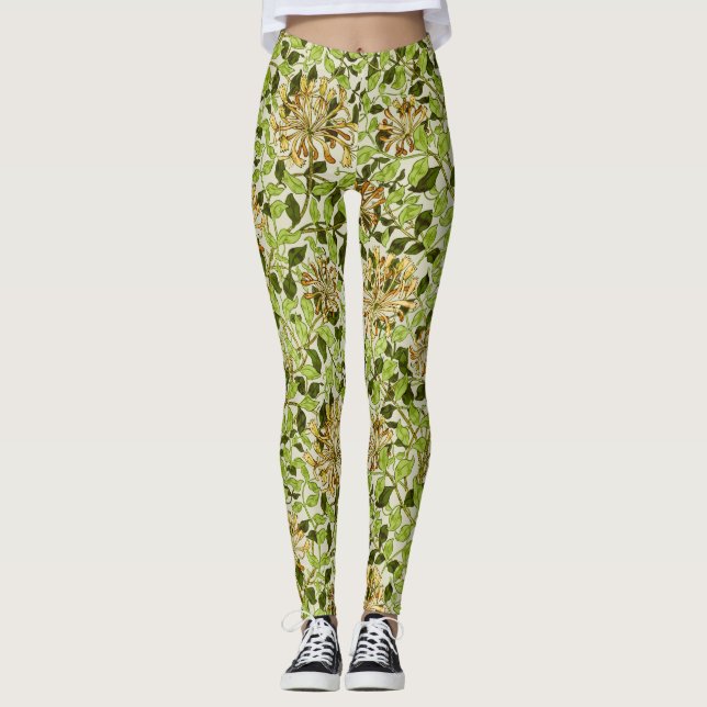 Leggings Flores Verdes de Madreselva de William Morris (Anverso)