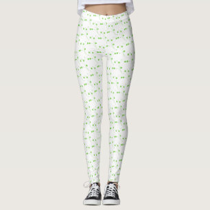 Leggings Flores verdes de primavera brillante, impresión fl
