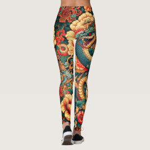 Leggings Flores verdes de serpiente