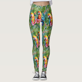 Leggings Flores verdes, rojas, azules y tropicales