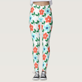 Leggings Flores vibrantes y piernas de hojas