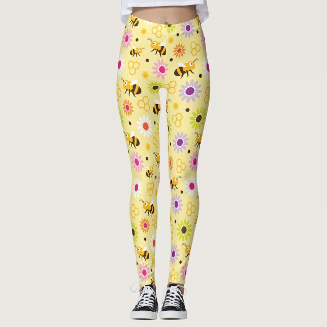 Leggings Flores y abejas (Anverso)