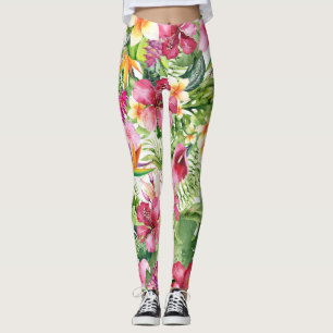 Leggings Flores y hojas tropicales de Hawái