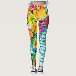 Leggings Flores y Letras
