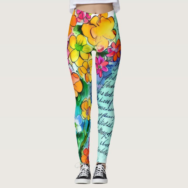 Leggings Flores y Letras (Anverso)
