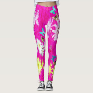 Leggings Flores Y Mariposas De Gatitos Rosados,