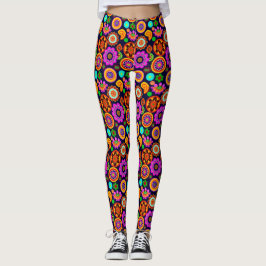 Leggings Flores y medallones inspirados de Groovy 1960