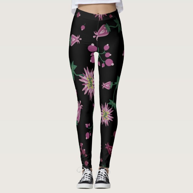 Leggings Flores y niebla de bayas (Anverso)