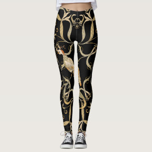 Leggings Flores y pájaros: Vintage estilo Nouveau