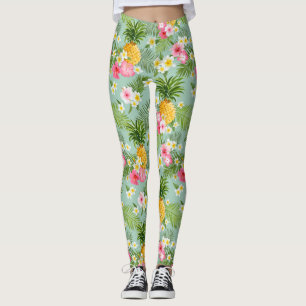 Leggings Flores y piñas tropicales