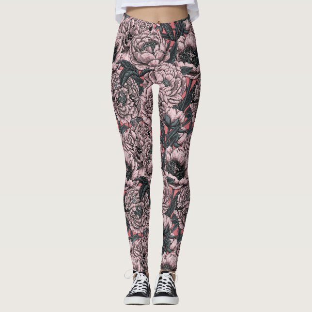 Leggings Flores y polillas rosadas (Anverso)