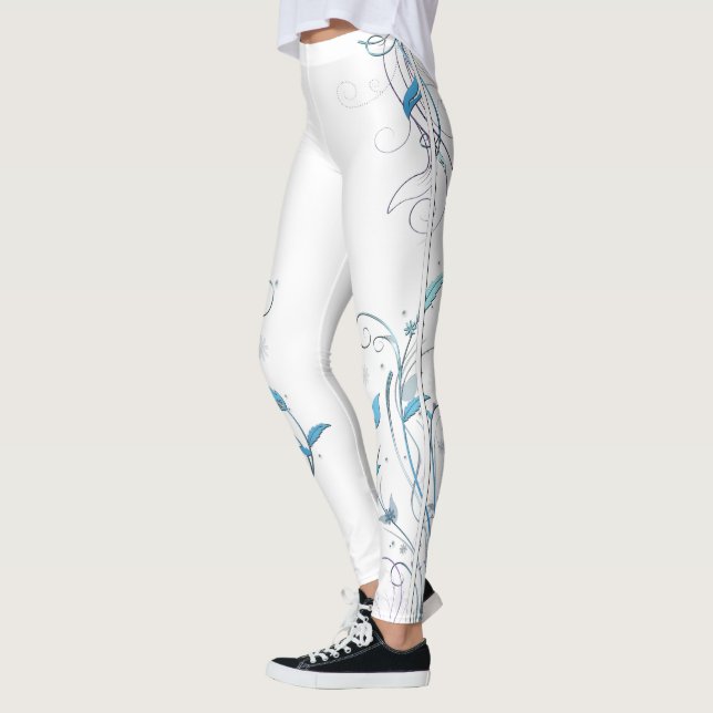 Leggings Flores y vides azules (Izquierda)