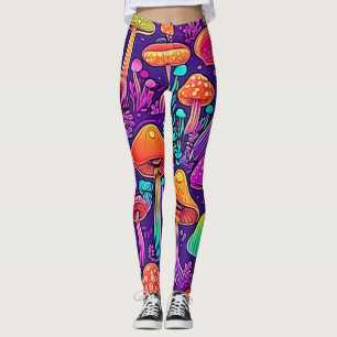 Leggings Flowe Neon Mushrooms Dance