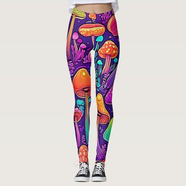 Leggings Flowe Neon Mushrooms Dance (Anverso)