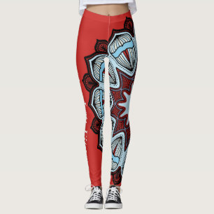 Leggings Flower power rojo