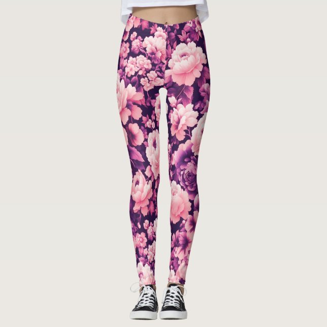 Leggings flower violet dark (Anverso)