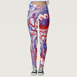 Leggings Flujo abstracto de mármol patriótico