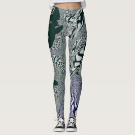 Leggings "Flujo de mármol esmeralda"