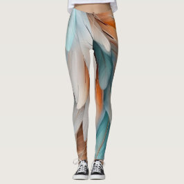 Leggings Flujo de plumas abstractas: elegancia suave