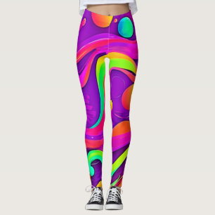 Leggings Flujo del arco iris: diversión abstracta