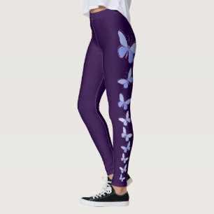 Leggings Flutter de mariposa en azul - Violeta profunda sól