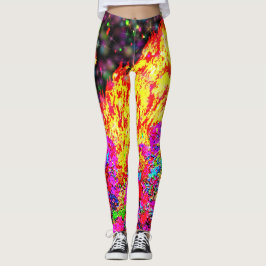 Leggings Fogata de Holi con pintura y chispas