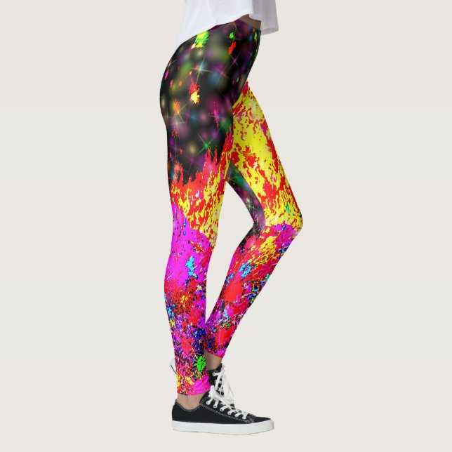 Leggings Fogata de Holi con pintura y chispas (Derecha)