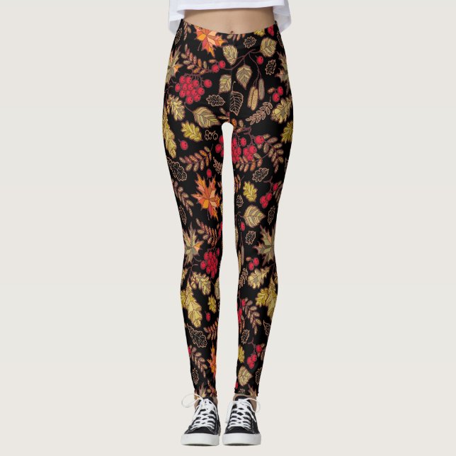 Leggings Follaje de la hoja del otoño (Anverso)
