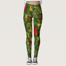 Leggings Follaje virtual amarillento tallado con hexágonos