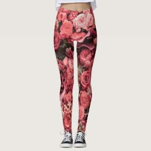 Leggings Fondo abstracto floral de primer plano.