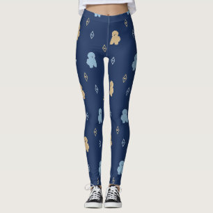 Leggings Fondo azul del patrón de Dog Lhasa Apso