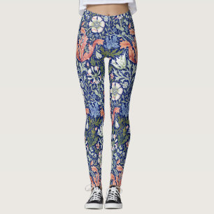 Leggings Fondo Azul Morris 1896 Patrón Floral Compton