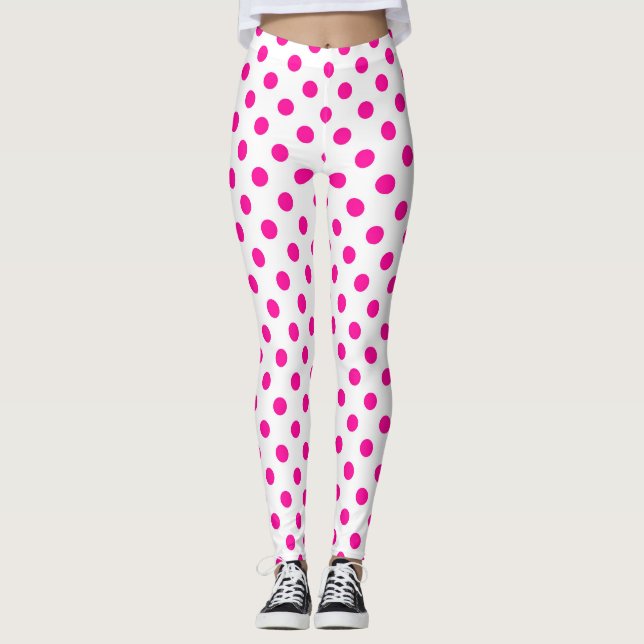 Leggings Fondo blanco lunares rosados (Anverso)
