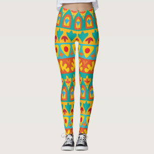 Leggings Fondo continuo de jardín étnico vintage