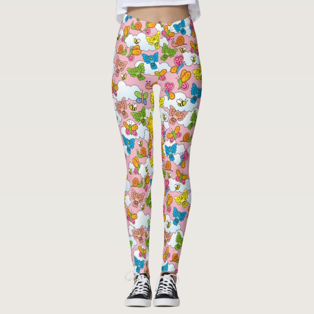 Leggings Fondo de animales para bebés (Anverso)
