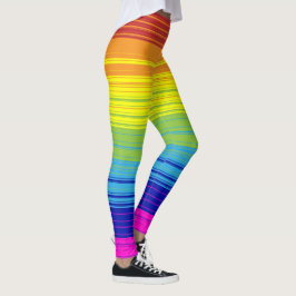 Leggings Fondo de arte de las franjas arcoiris coloridas