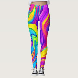 Leggings Fondo de color vibrante: Personalizado Splash Art