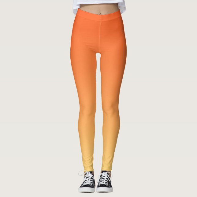 Leggings Fondo de degradado amarillo y naranja (Anverso)