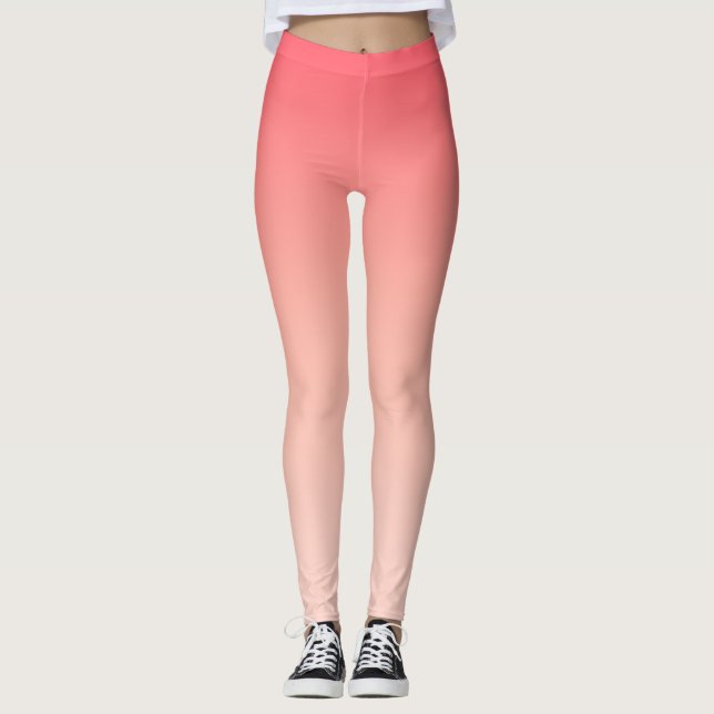 Leggings Fondo de degradado rosa y melocotón (Anverso)