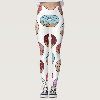 Leggings Fondo de Donuts multicolor Doodle.