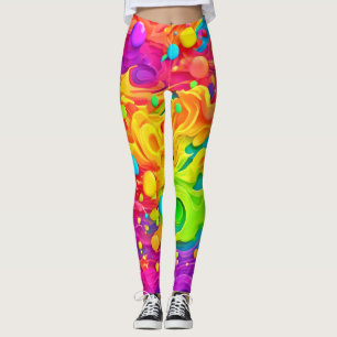 Leggings Fondo de la barra diagonal de color