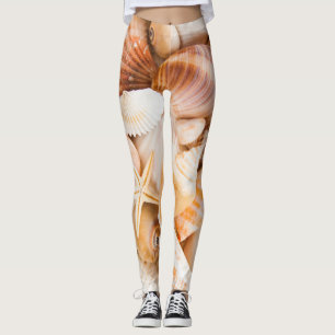 Leggings Fondo de las casetas: tema marino.