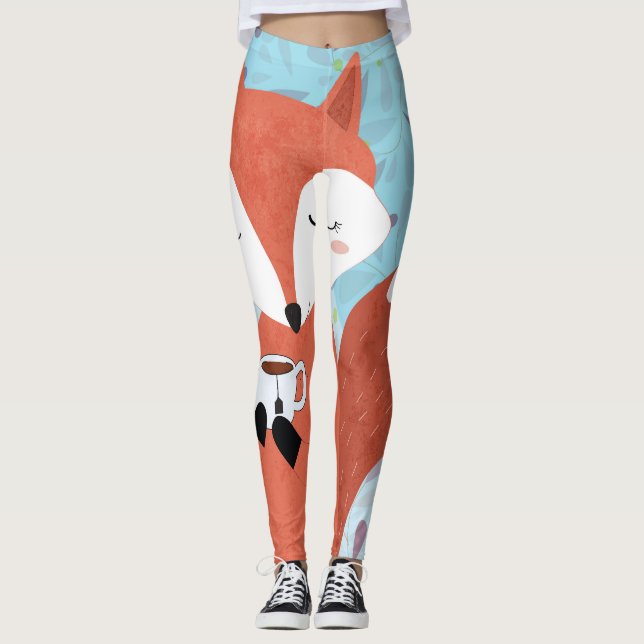 Leggings Fondo de Leaf de Adorable Lady Fox (Anverso)
