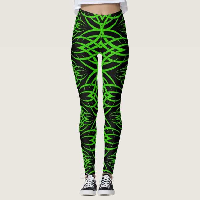 Leggings Fondo de pantalla de Eclipse (Verde) (Anverso)