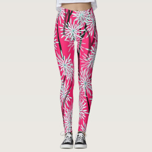 Leggings Fondo de pantalla floral retro asiático.