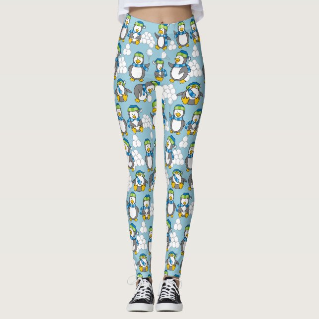 Leggings Fondo de pequeños pingüinos (Anverso)