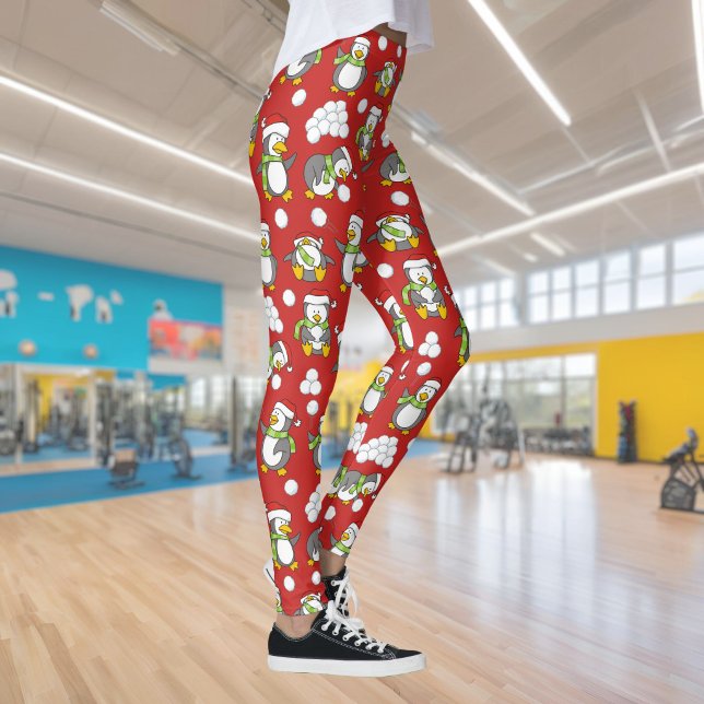 Leggings fondo de pingüinos de Navidad (Subido por el creador)