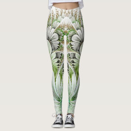 Leggings Fondo de resumen floral blanco