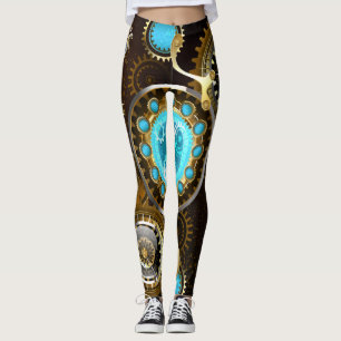 Leggings Fondo de roscas de vapor con lentes turquesas